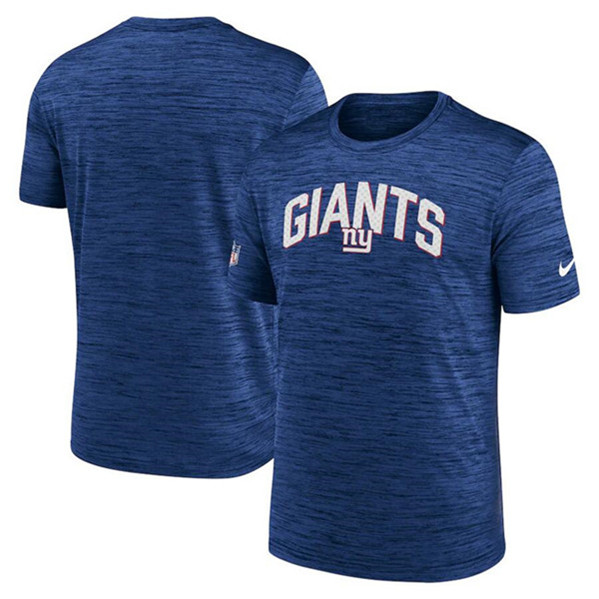 Men's New York Giants Royal Sideline Velocity Stack Performance T-Shirt